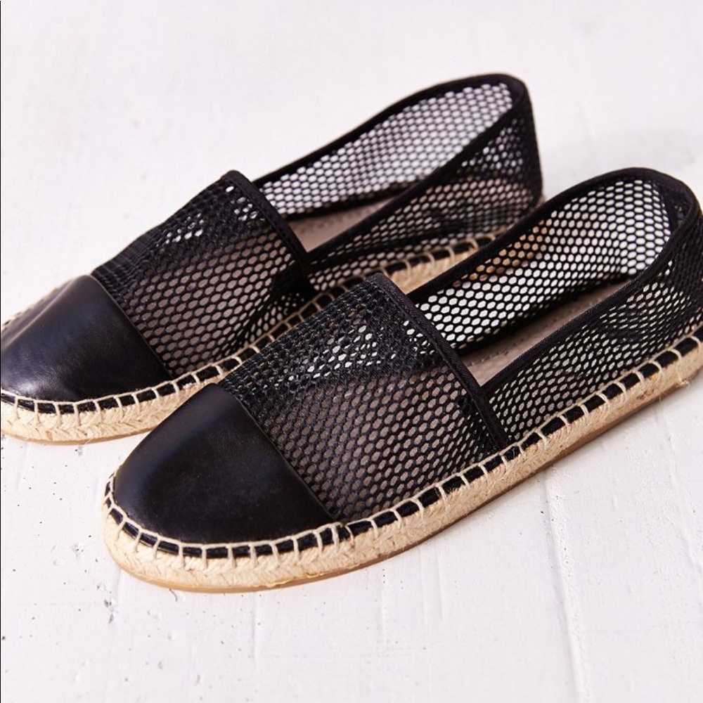 Sam Edelman Lena black Mesh Espadrille Flats